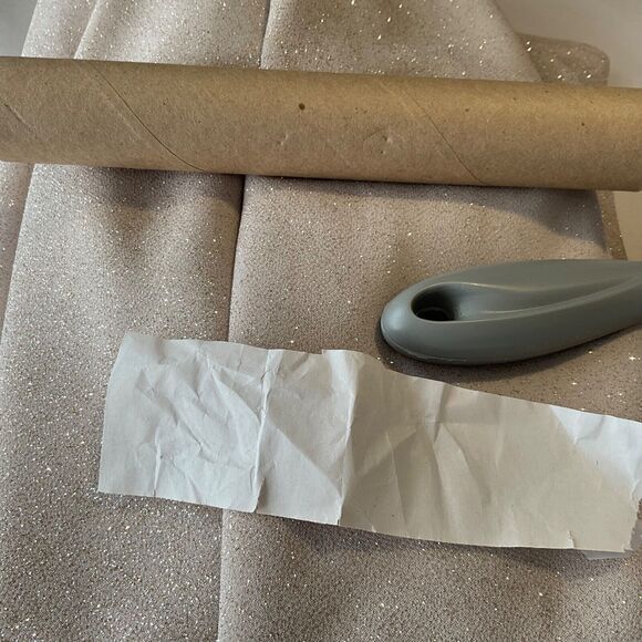 Vintage Betsy & Adam Evening Gown sz. 4 Formal Sheath Cowl Neck Tan Glitter USA - Picture 13 of 14